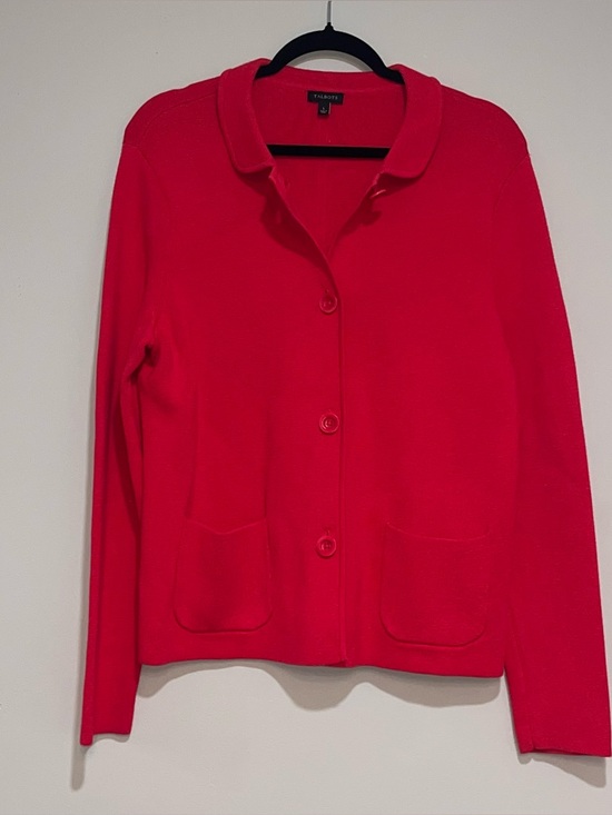 Talbots Sweaters - Talbots | Cardigan knit sweater blazer/jacket Women’s size L hot pink career